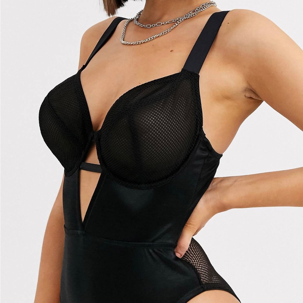 NEW ASOS Fishnet Metallic Bodysuit